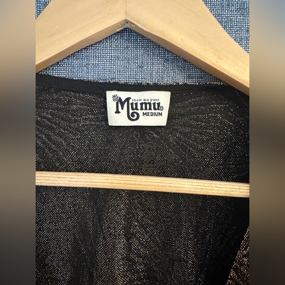 Show Me Your MuMu Metallic Brown V-Neck Blouse Anthropologie - Picture 3 of 7